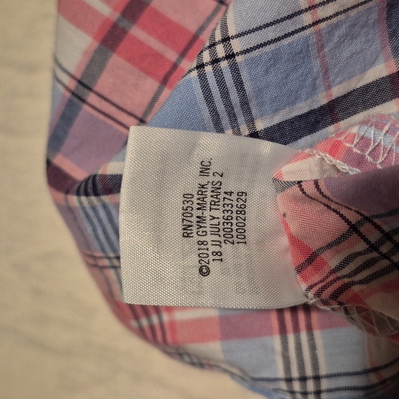 Janie and Jack boys 18 - 24 months romper pink, blue, white plaid VGUC - Picture 6 of 6